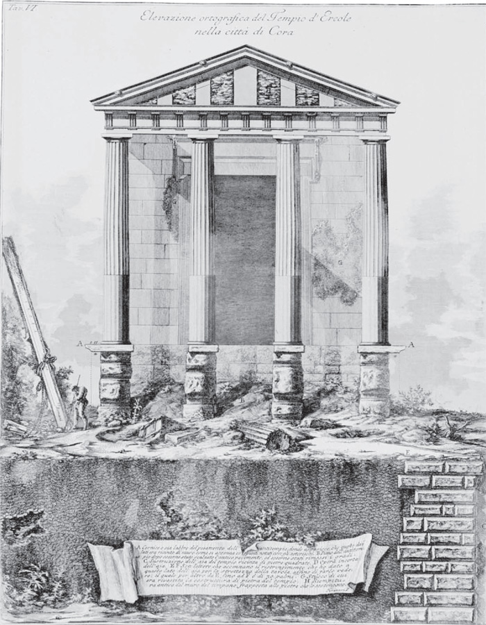 Giovanni Battista Piranesi, Cori: tempio di Ercole, Tav. VI (Roma, Calcogra a Nazionale).