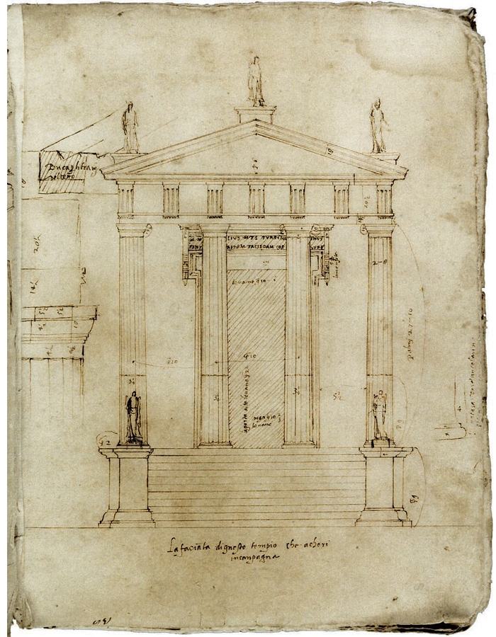 Giovanni Battista da Sangallo, Prospetto del tempio dorico.
