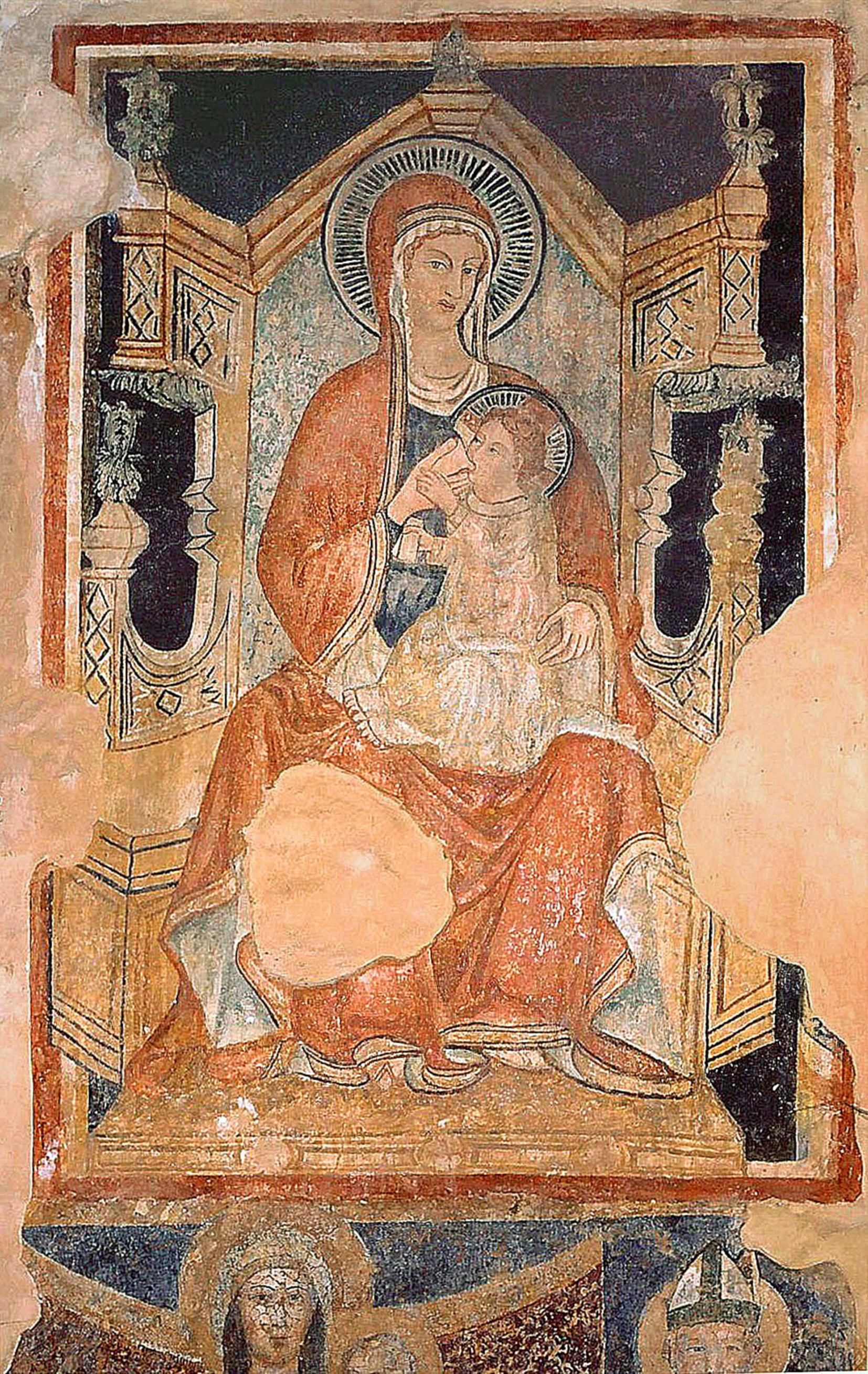 ill.15: Scuola privernate sec. XV, Madonna del latte, affresco