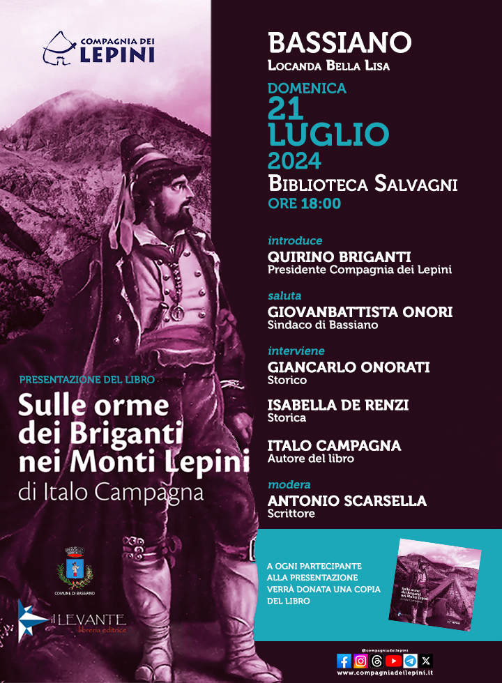 Bassiano: Presentazione del libro "Sulle orme dei Briganti nei Monti Lepini" @ Comune di Bassiano