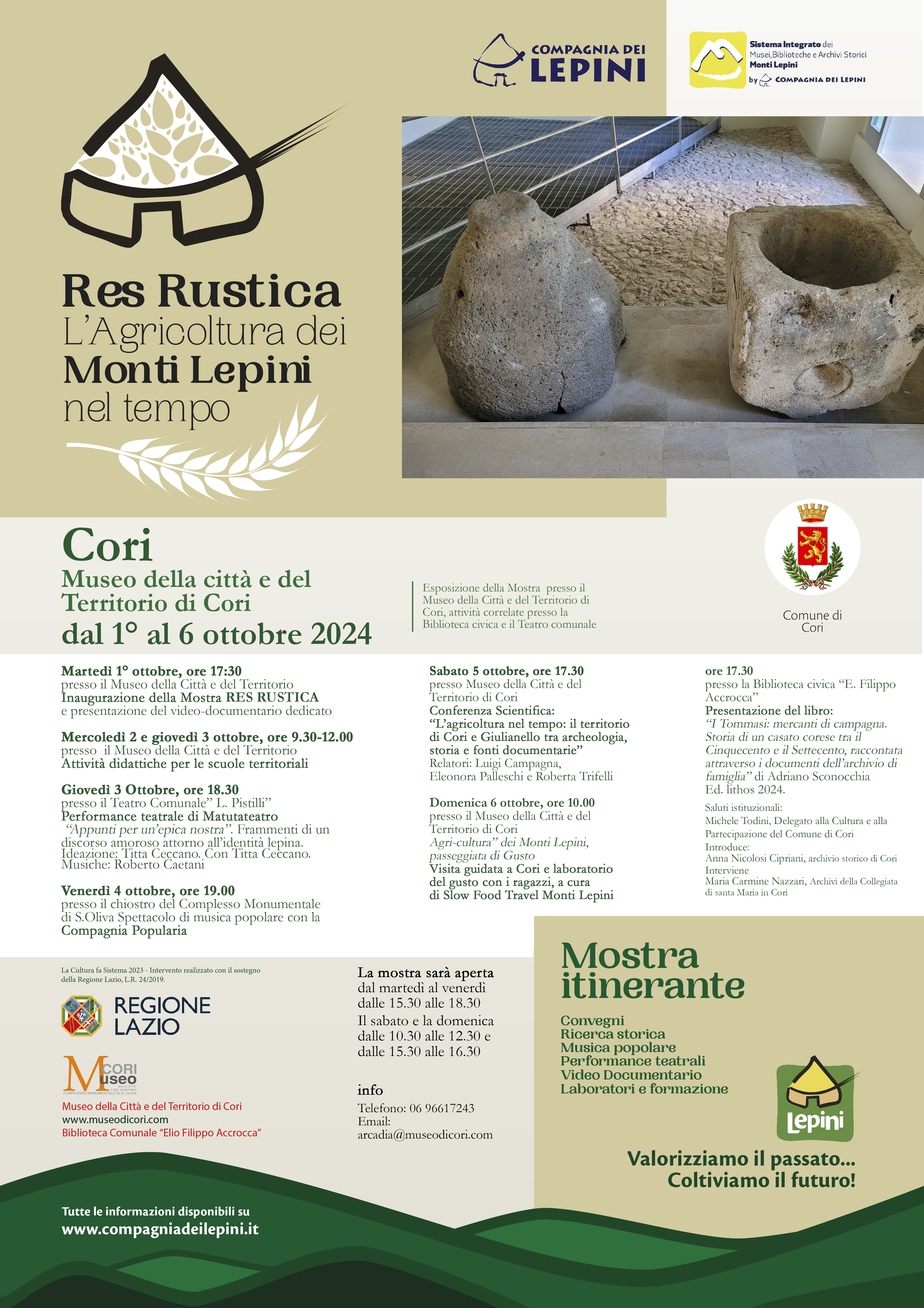 Comune di Cori: Res Rustica- L’Agricoltura dei Monti Lepini nel Tempo @ Palazzetto Luciani