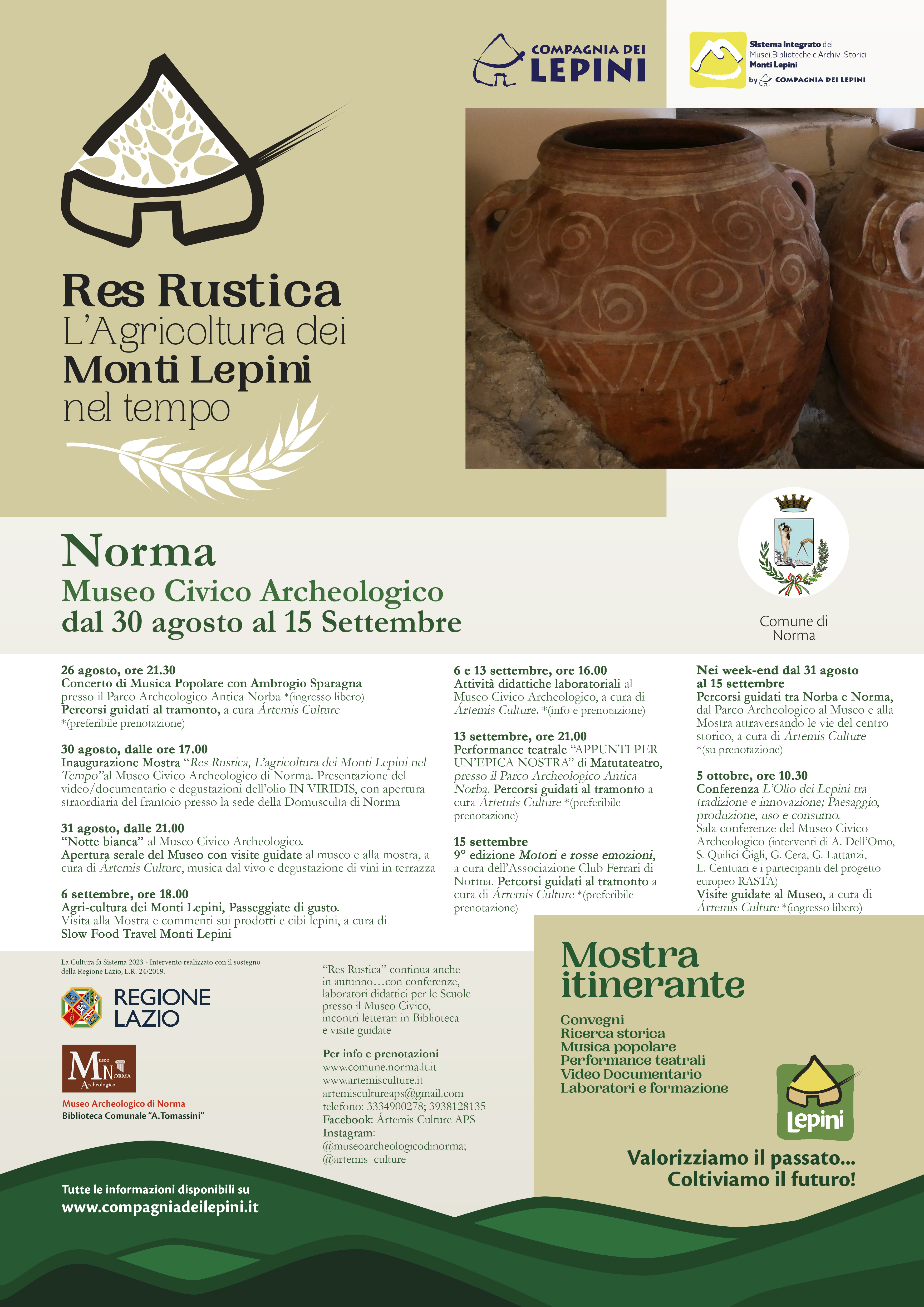 Comune di Norma: Res Rustica- L’Agricoltura dei Monti Lepini nel Tempo @ Museo Civico Archeologico