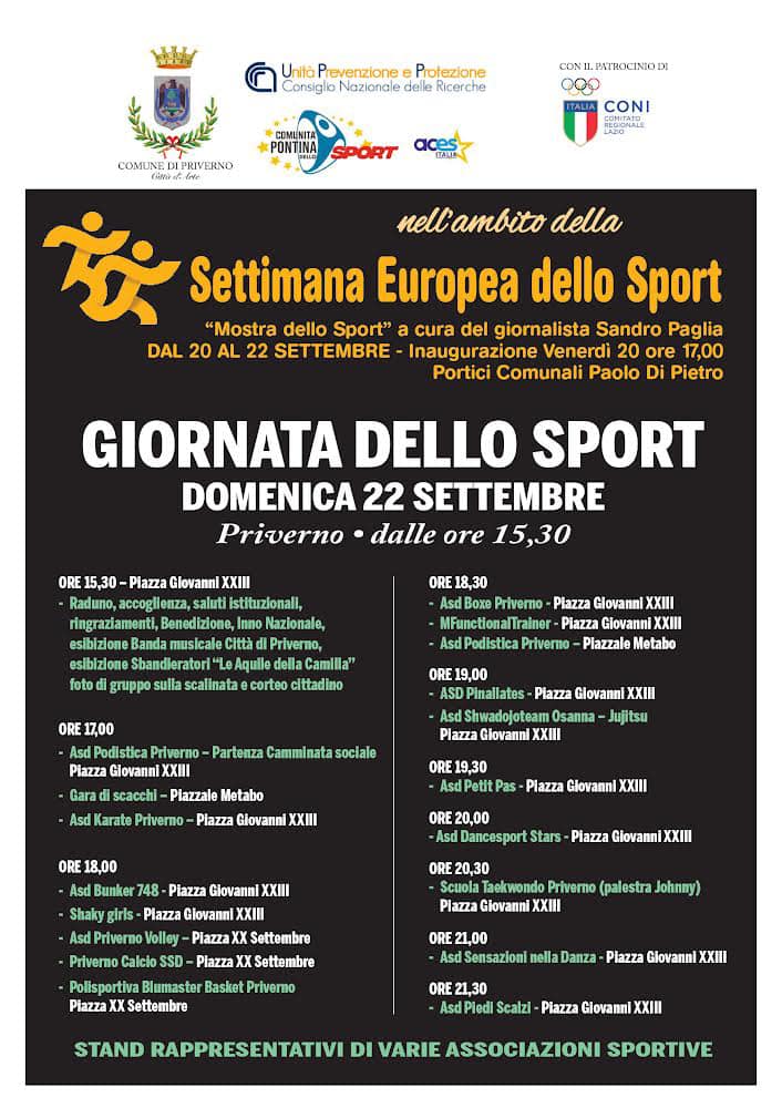 Comune di Priverno: Settimana europea dello sport @ Comune di Priverno