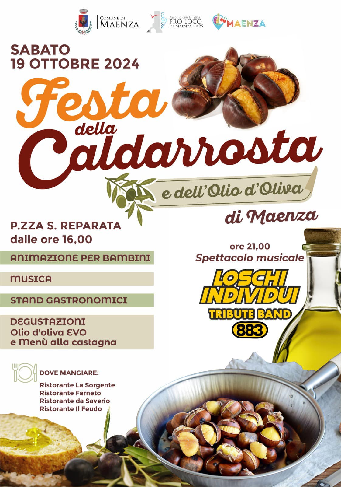 Maenza: Festa della Caldarrosta e dell'Olio d'Oliva @ Comune di Maenza