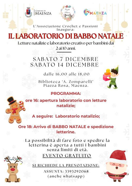 Maenza: il laboratorio di Babbo Natale @ Biblioteca ''A. Zomparelli''